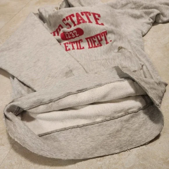 VTG 80s Champion Reverse Weave Warmup Ohio State Mens L Large Hoodie USA Thrash